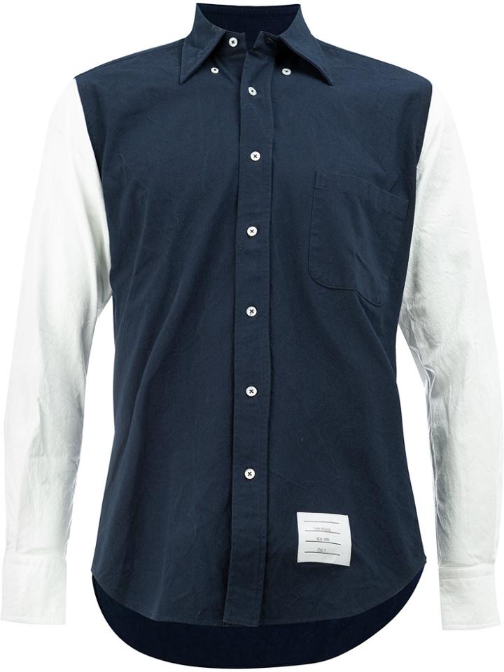 Thom Browne Contrasting Button-down Shirt - Blue