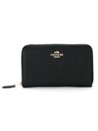 Coach Carteira De Couro 'medium Zip' - Black