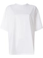Msgm Embroidered Slogan Back Ruffle T-shirt - White