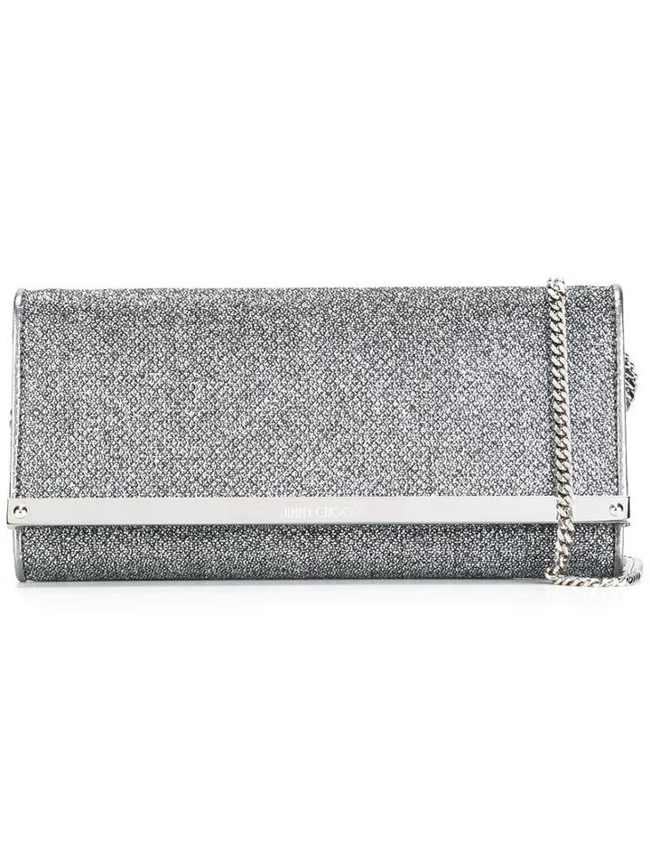 Jimmy Choo Milla Clutch, Women's, Grey, Lurex/metal (other)