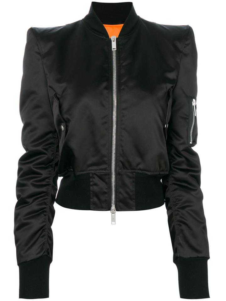 Unravel Project Pointy Shoulders Bomber Jacket - Black