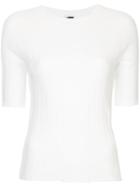 H Beauty & Youth Ribbed Half Sleeve Sweater - White