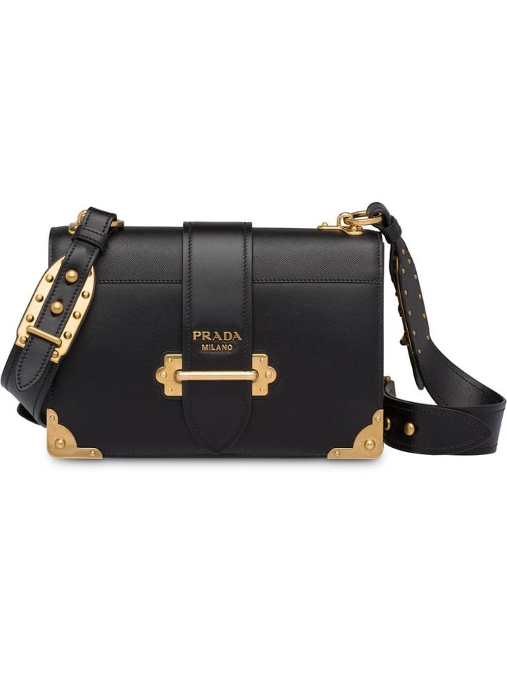 Prada Prada Cahier Large Leather Bag - F0002 Black
