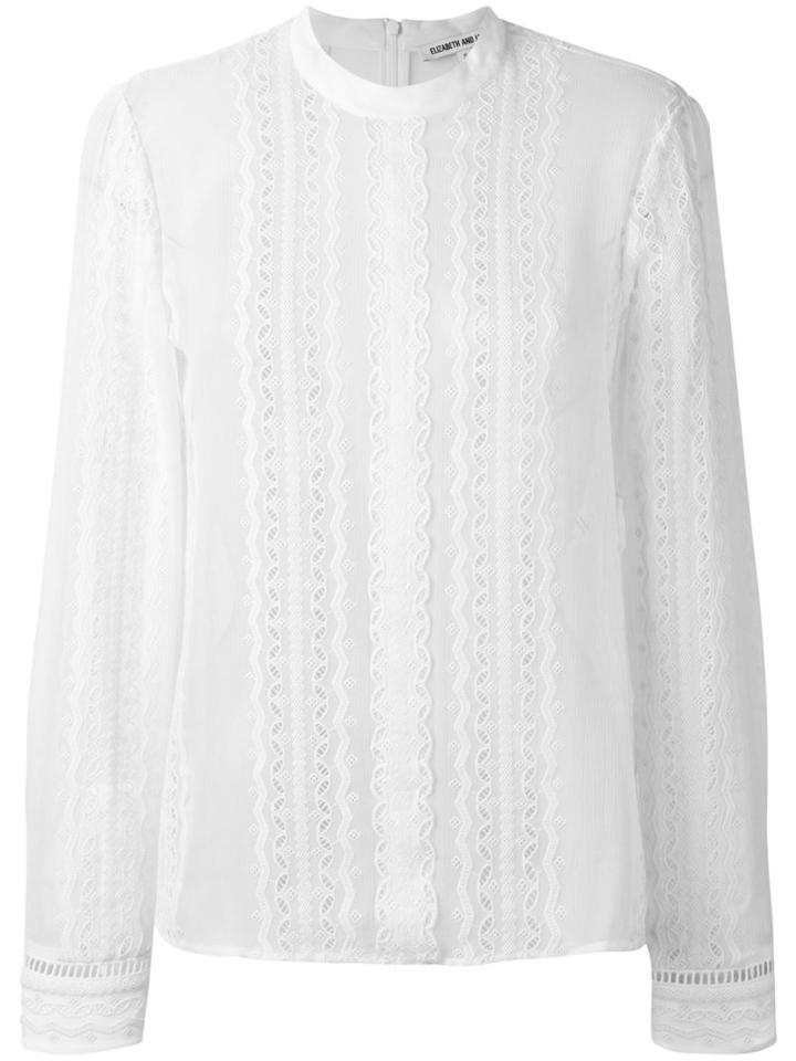 Elizabeth And James Victorian Lace Blouse, Women's, Size: Small, Nude/neutrals, Silk
