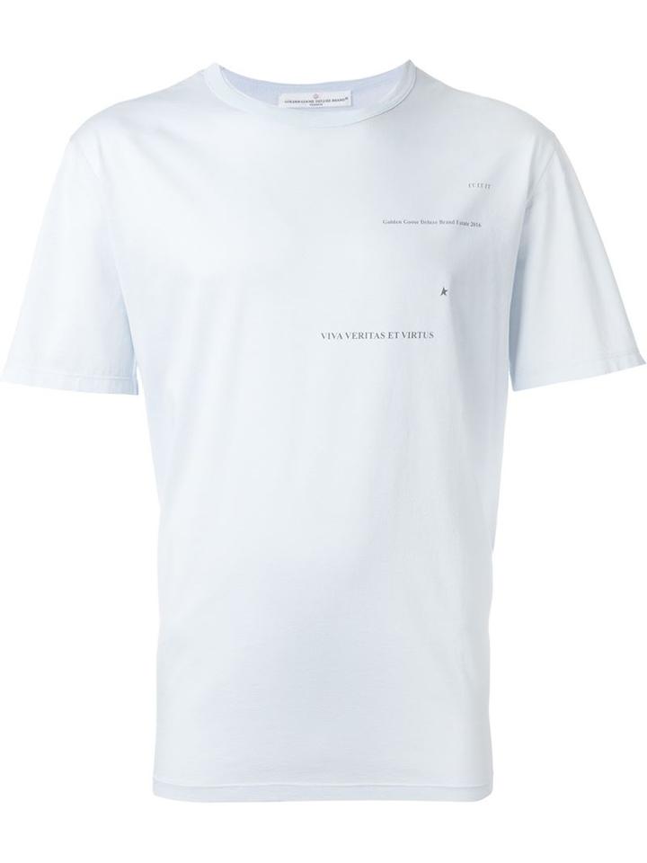 Golden Goose Deluxe Brand Round Neck T-shirt, Men's, Size: L, Blue, Cotton