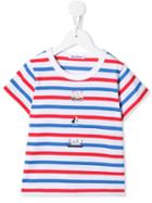 Familiar - Striped Boat Print T-shirt - Kids - Cotton - 7 Yrs, White