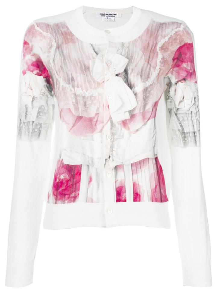 Comme Des Garçons Comme Des Garçons Floral Print Cardigan - White