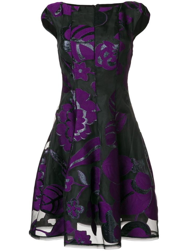 Talbot Runhof Lamé Jacquard Dress - Pink & Purple