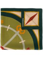 Dsquared2 Compass Print Scarf - Green