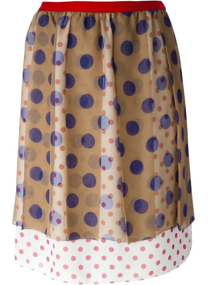 Kolor Polka Dot Skirt, Women's, Size: 3, Nude/neutrals, Polyester/cupro