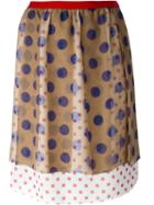 Kolor Polka Dot Skirt, Women's, Size: 3, Nude/neutrals, Polyester/cupro