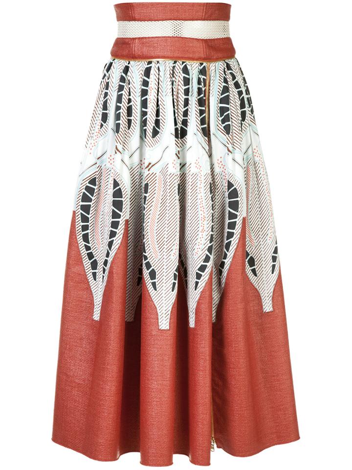 Sophie Theallet Printed A-line Skirt - Metallic