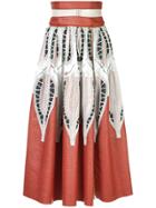 Sophie Theallet Printed A-line Skirt - Metallic