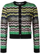 M Missoni Round Neck Cropped Cardigan, Women's, Size: Xs, Blue, Polyamide/viscose/wool/metallic Fibre