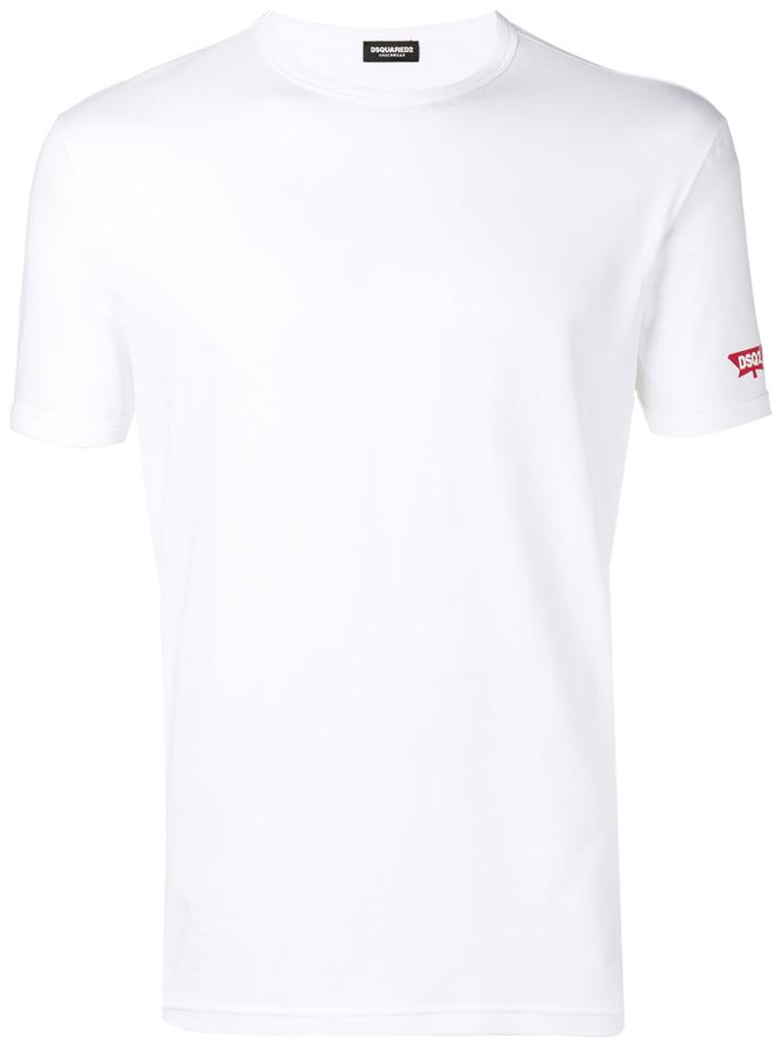 Dsquared2 Logo Sleeve Slim Fit T-shirt - White