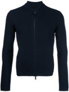 Emporio Armani Zipped Cardigan, Men's, Size: 50, Blue, Polyamide/polyester/viscose