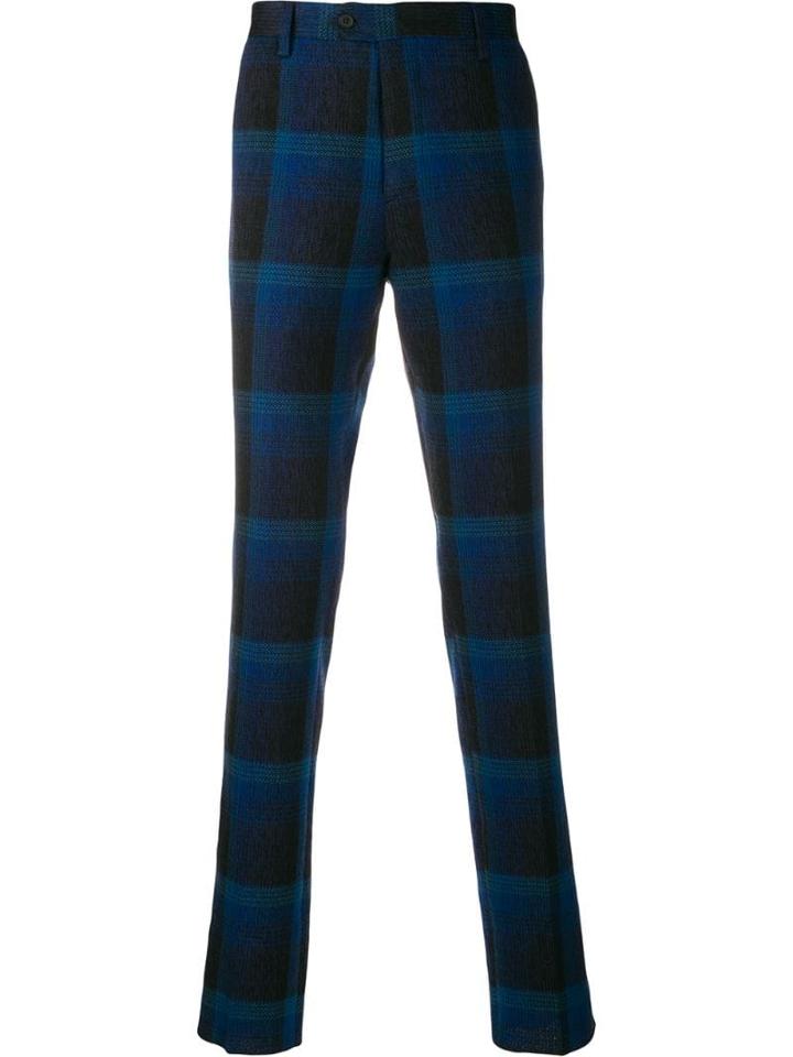 Missoni Checked Slim-fit Trousers - Blue