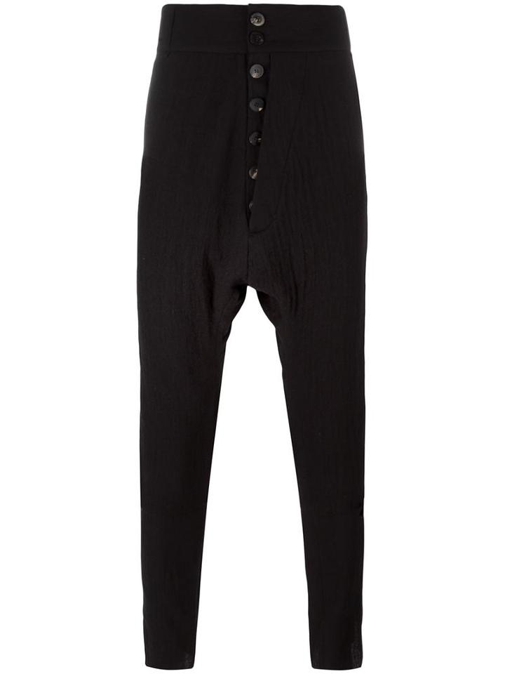 Cedric Jacquemyn Drop-crotch Trousers, Men's, Size: 50, Black, Cotton/wool