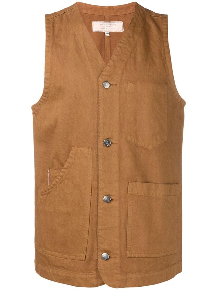 Société Anonyme Multi-pocket Waistcoat - Brown