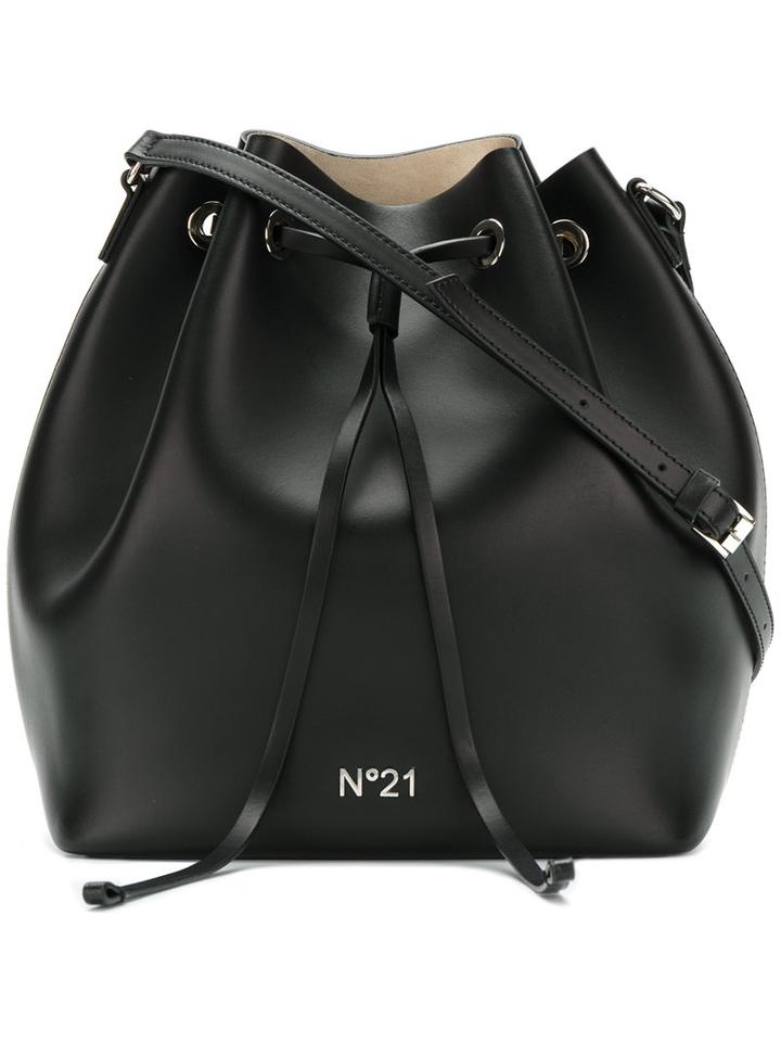 No21 - Logo Bucket Shoulder Bag - Women - Leather - One Size, Black, Leather