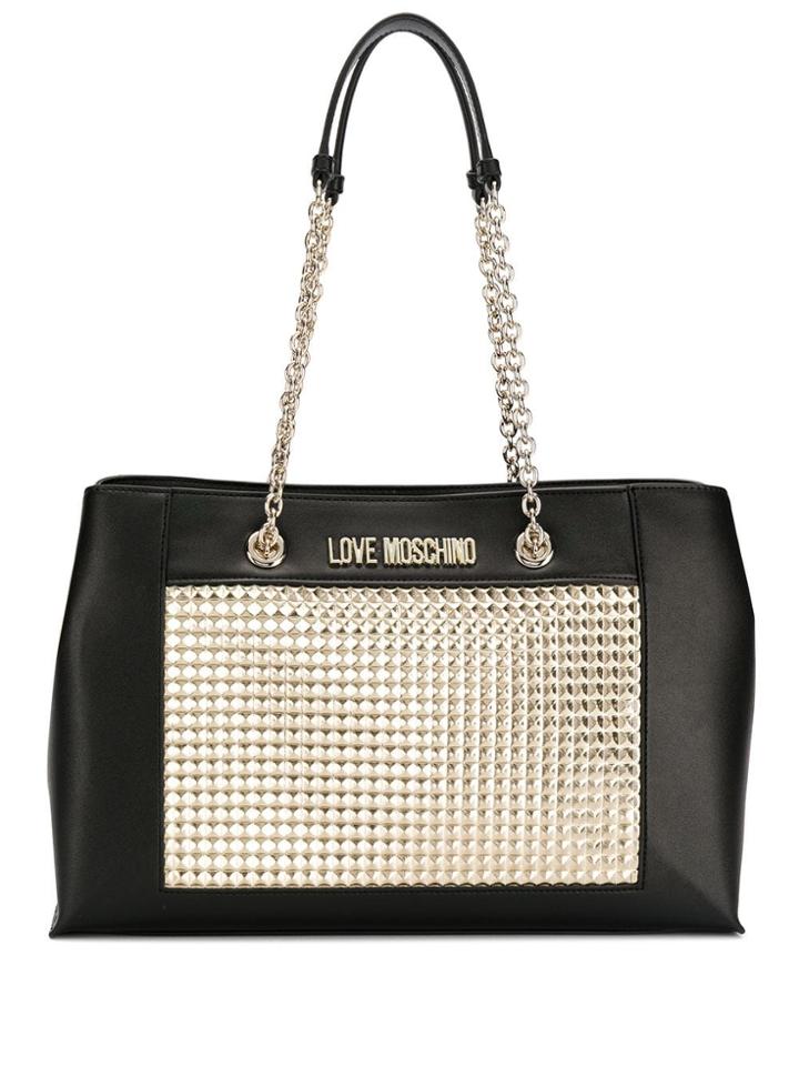 Love Moschino Laminated Tote Bag - Black
