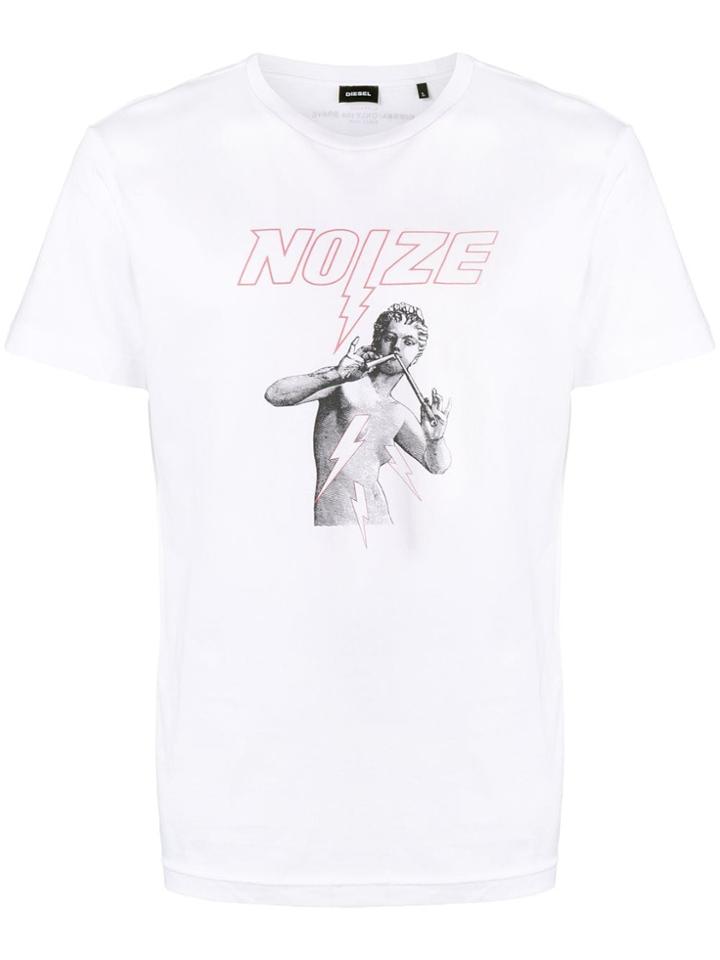 Diesel Noize Printed T-shirt - White