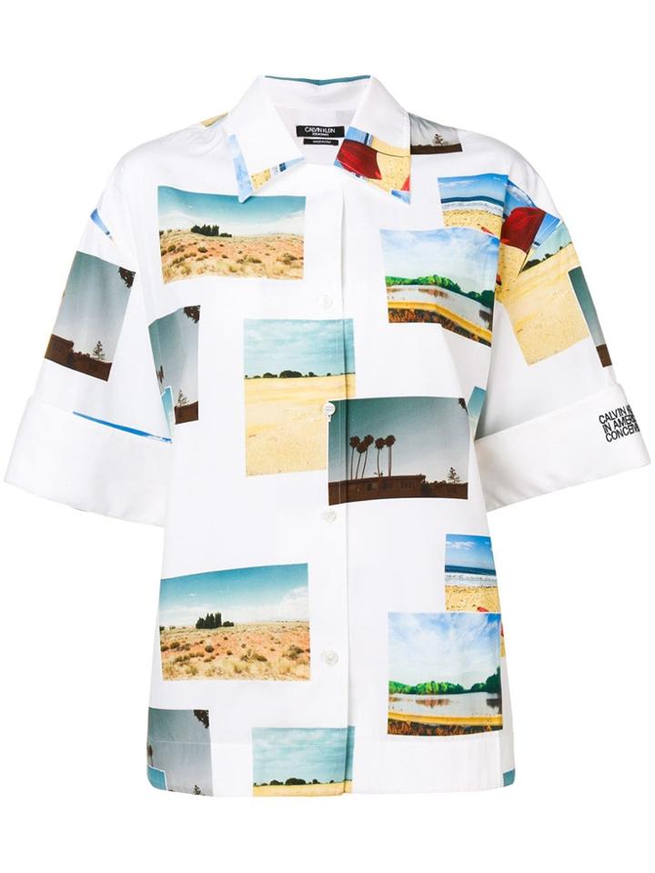 Calvin Klein 205w39nyc Printed Shortsleeved Shirt - White
