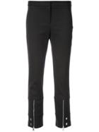 Alexander Mcqueen Cropped Zip Trousers - Black