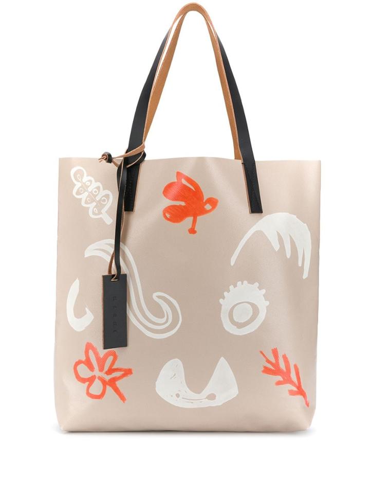 Marni Brush Stroke Print Tote Bag - Neutrals