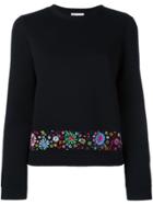 Red Valentino Embroidered Hem Jumper - Black