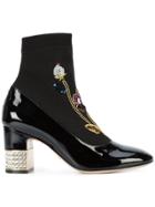 Gucci 'candy' Embroided Ankle Boots - Black