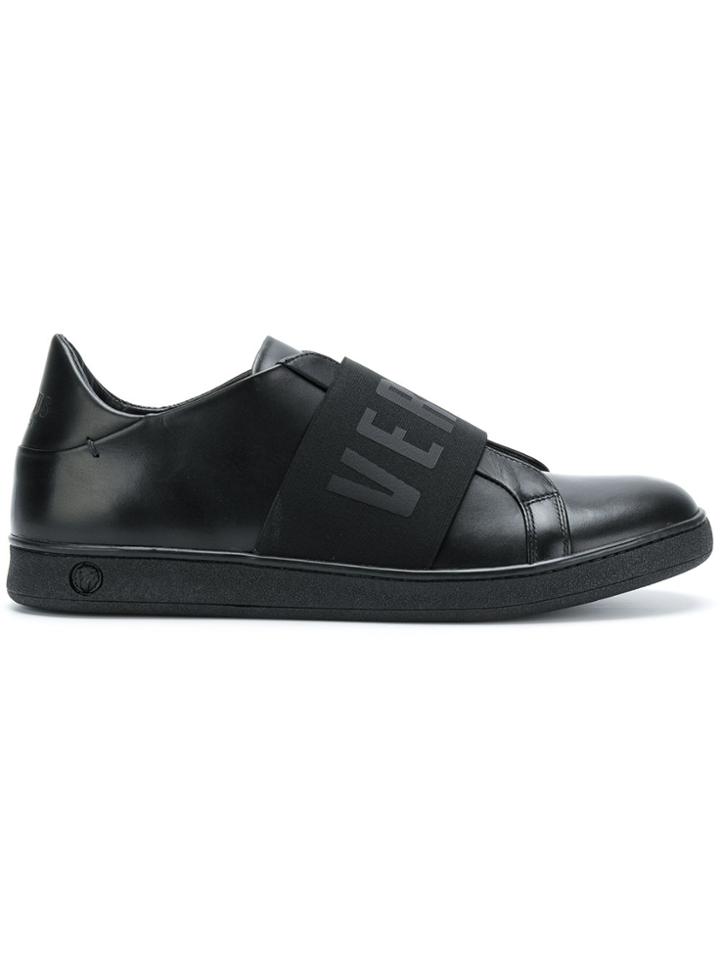 Versus Logo Banded Slip-on Sneakers - Black