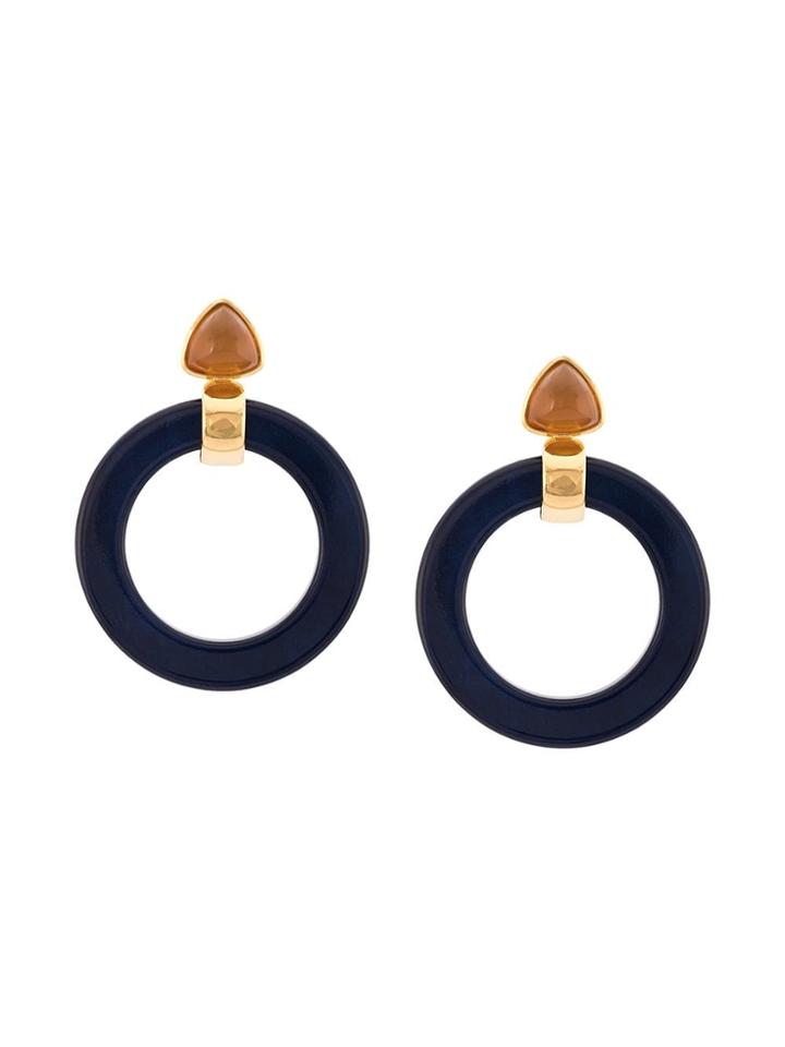 Lizzie Fortunato Jewels Hoop Round Earrings - Black