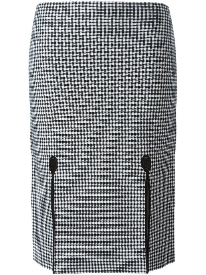 Alexander Wang Houndstooth Pencil Skirt, Women's, Size: Medium, Black, Nylon/spandex/elastane/viscose