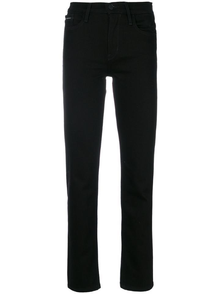 Calvin Klein High Waisted Cropped Jeans - Black
