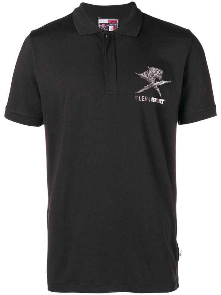 Plein Sport Printed Logo Polo Shirt - Black