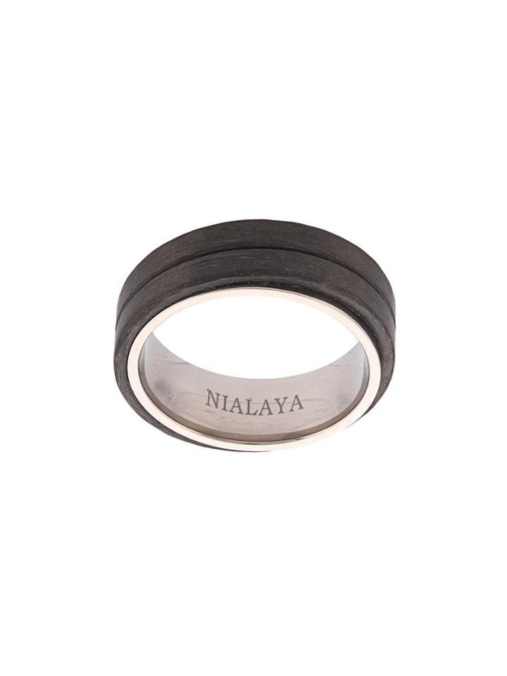 Nialaya Jewelry Dual Paneled Ring - Black