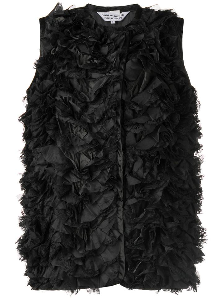 Comme Des Garçons Comme Des Garçons Ruffled Design Gilet - Black