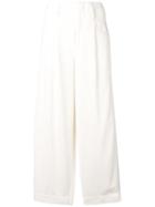 Incotex Wide Leg Corduroy Trousers - White