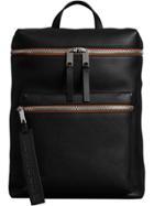 Burberry Zip-top Leather Backpack - Black