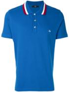 Fay Striped Collar Polo Shirt - Blue