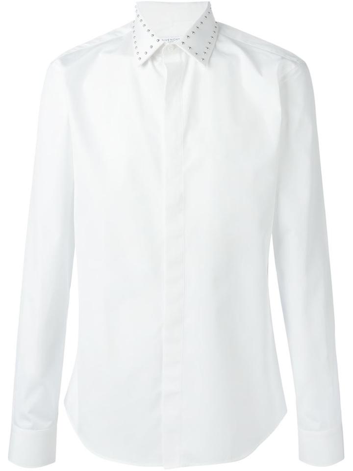 Givenchy Studded Collar Shirt, Men's, Size: 41, White, Cotton