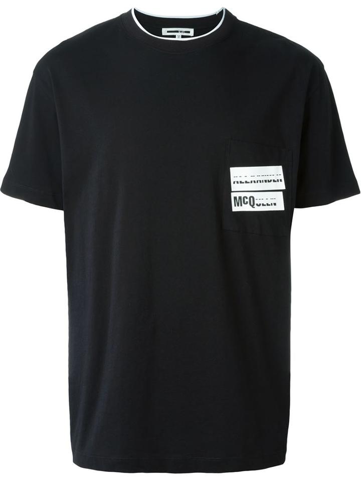 Mcq Alexander Mcqueen Logo Print T-shirt, Men's, Size: S, Black, Cotton