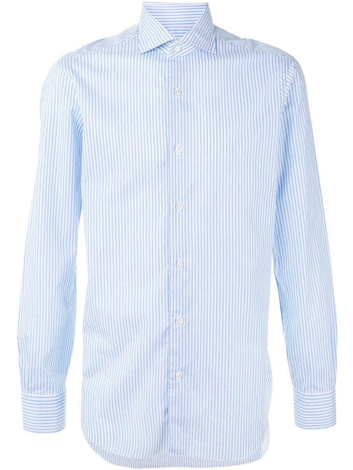 Barba - Striped Shirt - Men - Cotton - 41, Blue, Cotton
