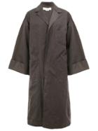 Ganryu Comme Des Garcons Oversized Belted Coat, Men's, Size: Large, Grey, Cotton/polyester