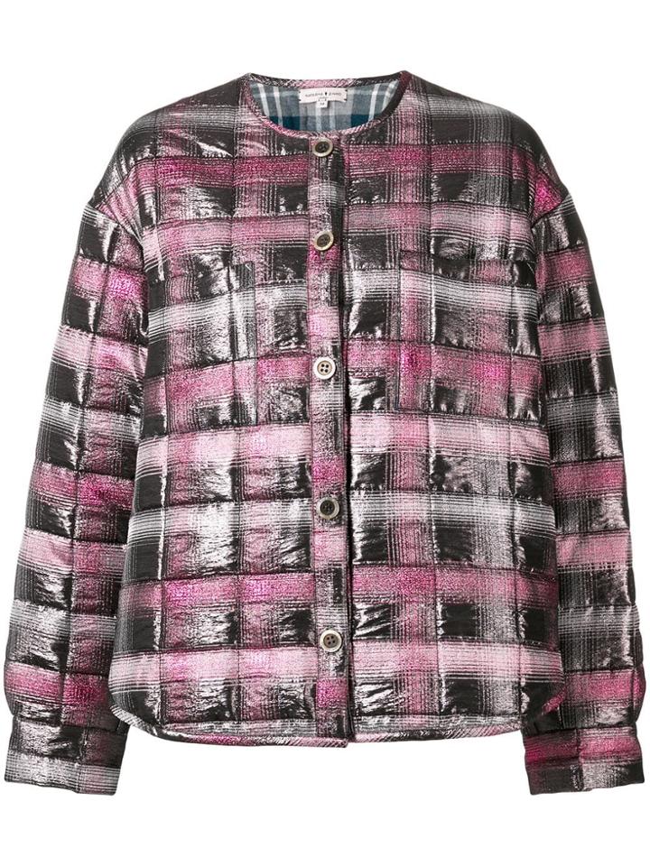 Natasha Zinko Jacquard Padded Shirt Jacket - Pink