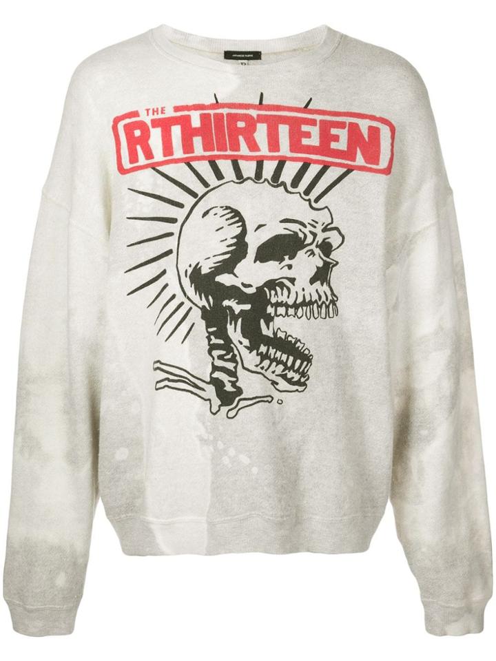R13 Graphic Printed Sweatshirt - White