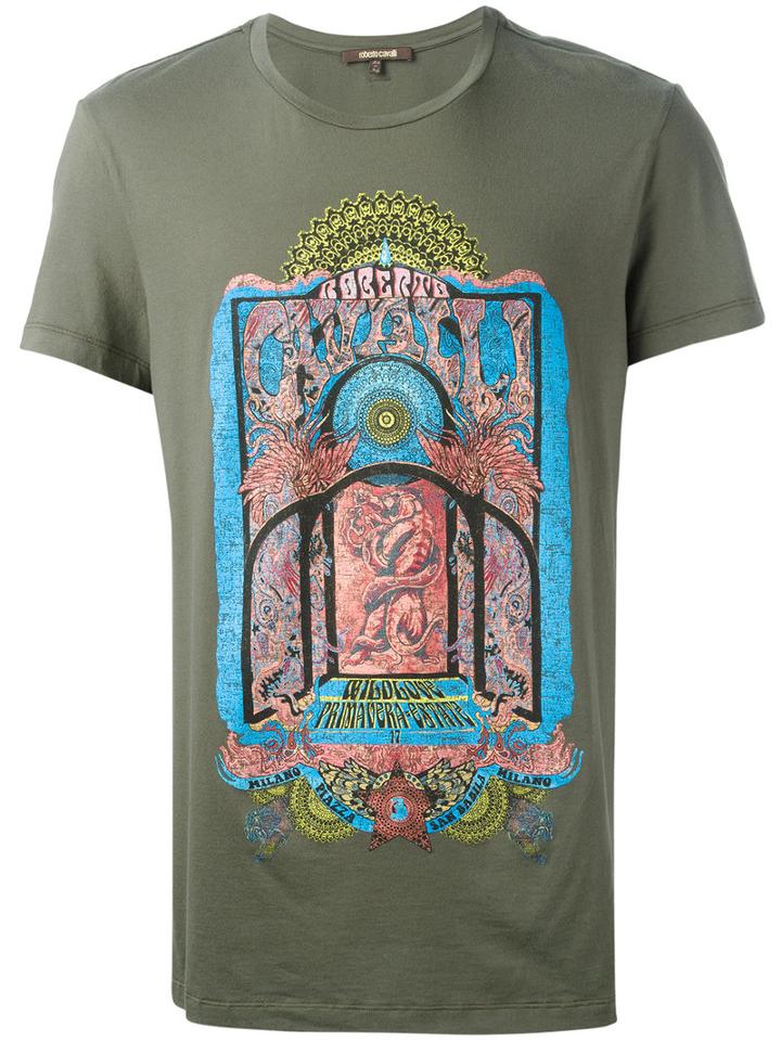 Roberto Cavalli 'wild Love' T-shirt, Men's, Size: Xxl, Green, Cotton