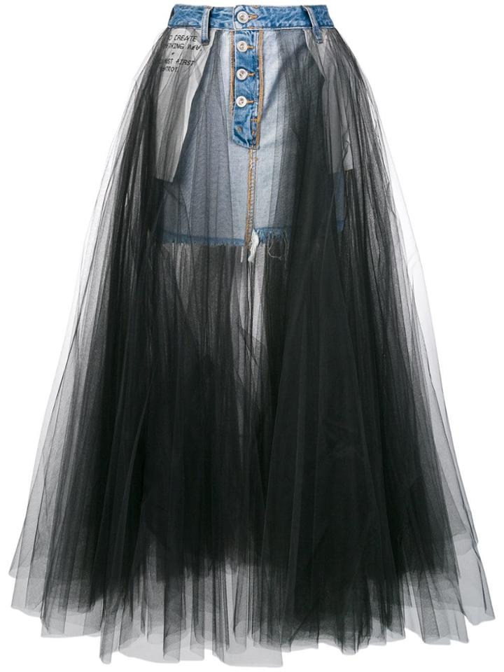 Unravel Project Long Full Skirt - Blue
