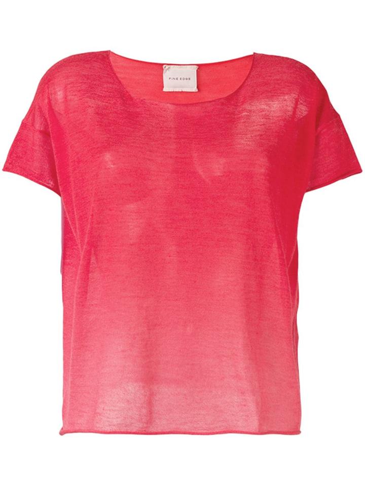 Fine Edge Ombré Degrade Knitted Top - Red